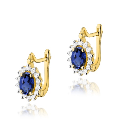 Boucles d’oreilles K0182 Saphir 2 x 0,70ct Or jaune