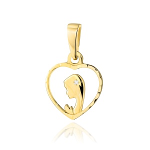Zawieszka D0252 z diamentami żółte złoto