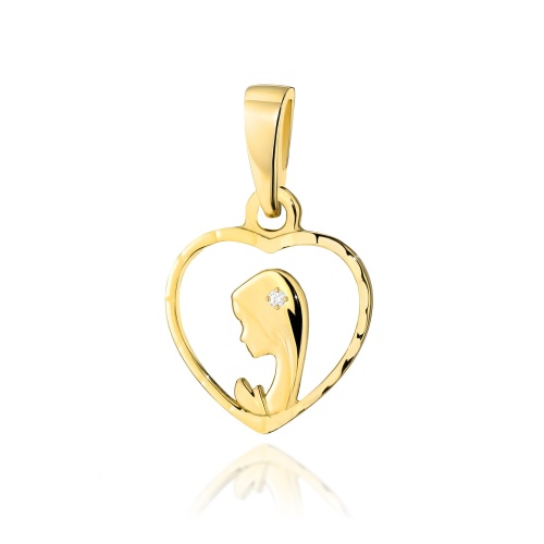 Zawieszka D0252 z diamentami żółte złoto
