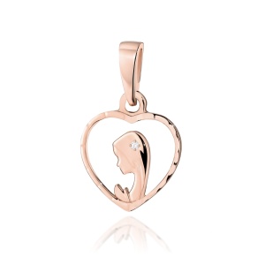Zawieszka D0252 z diamentami różowe złoto