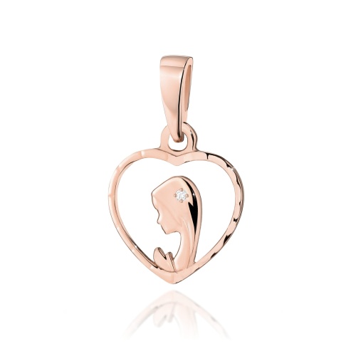 Pendentif D0252 avec diamants Or rose