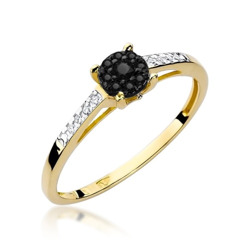 Bague W0055 Diamant noir 0,04ct Or jaune