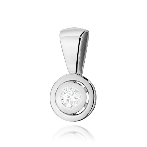 Pendentif Z0294 Diamant 0,10ct Or blanc