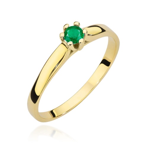 Bague W0222 Émeraude 0,15ct Or jaune