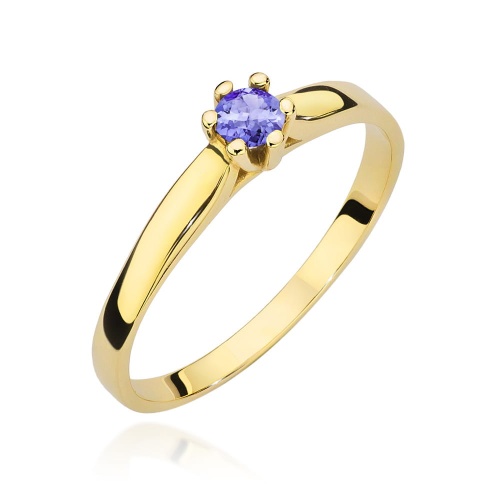 Pierścionek W0222 Tanzanit 0,15ct żółte złoto