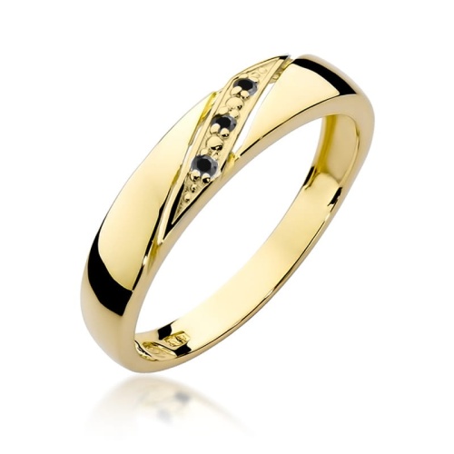 Bague W0118 avec diamants noirs Or jaune