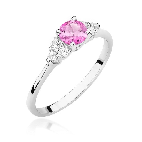 Gyűrű W0451 Rózsaszín topáz 0,60ct Fehér arany