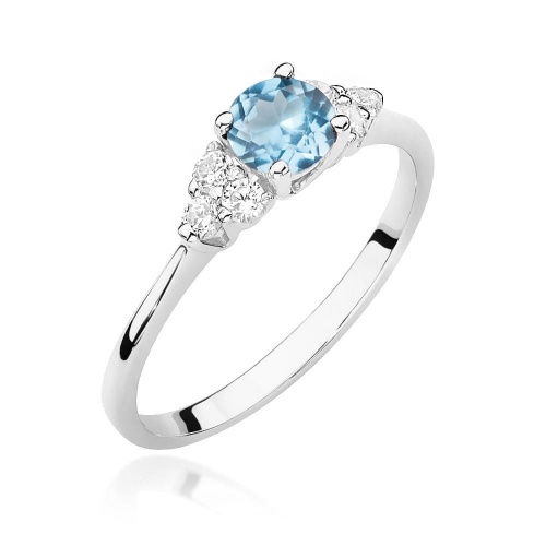 Gyűrű W0451 Topáz Swiss 0,50ct Fehér arany
