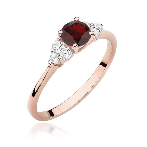 Pierścionek W0451 Granat 0,60ct różowe złoto