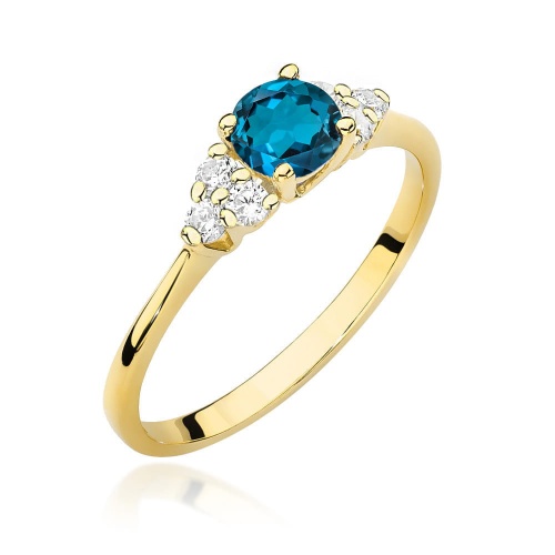 Bague W0451 Topaze London Blue 0,50ct Or jaune