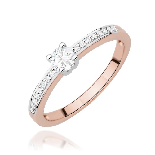 Gyűrű W0288 Laboratóriumi gyémánt 0,08ct Rózsaaranyl