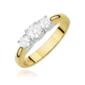 Pierścionek W0344 Diament Laboratoryjny 0,25ct żółte złoto