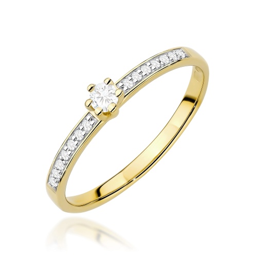 Prsten W0459 Laboratorní diamant 0,10ct Žluté zlato