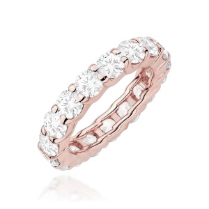 Pierścionek W0516 z diamentami laboratoryjnymi różowe złoto