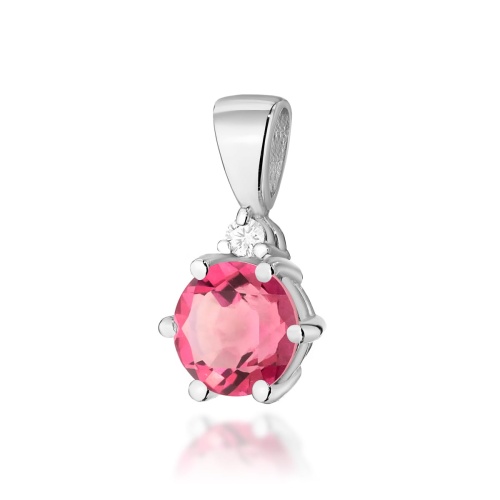Pendentif Z0076 Topaze  rose 0,60ct Or blanc