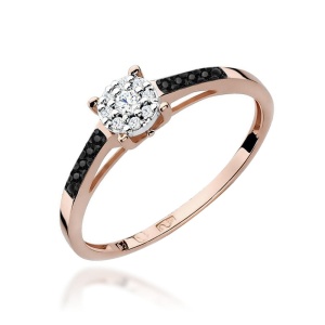 Pierścionek W0055 Diament 0,04ct różowe złoto