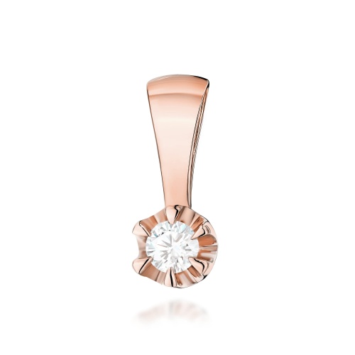 Pendentif Z0032 Diamant de laboratoire 0,10ct Or rose