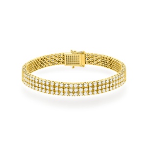 Bransoletka B0035 z diamentami laboratoryjnymi żółte złoto