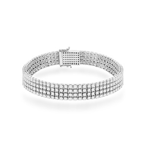 Bransoletka B0036 z diamentami laboratoryjnymi białe złoto