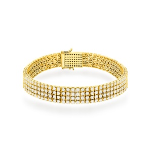 Bransoletka B0036 z diamentami laboratoryjnymi żółte złoto
