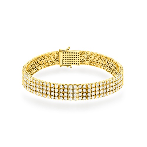 Bransoletka B0036 z diamentami laboratoryjnymi żółte złoto