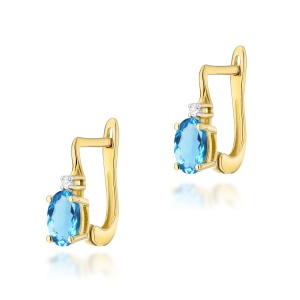 Kolczyki K0011 Topaz Swiss 2 x 0,50ct żółte złoto