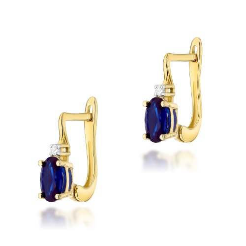 Boucles d’oreilles K0011 Saphir 2 x 0,70ct Or jaune