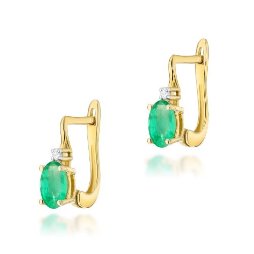 Boucles d’oreilles K0011 Émeraude 2 x 0,40ct Or jaune