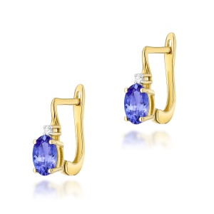 Kolczyki K0011 Tanzanit 2 x 0,40ct żółte złoto