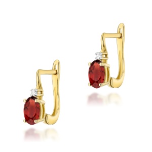 Kolczyki K0011 Granat 2 x 0,50ct żółte złoto