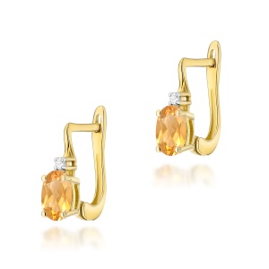Kolczyki K0011 Cytryn 2 x 0,60ct żółte złoto