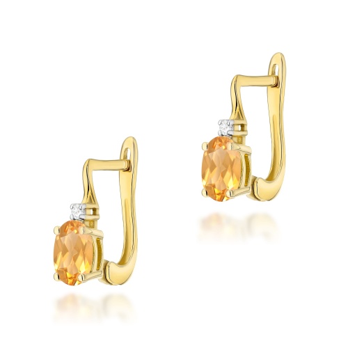 Ohrringe K0011 Citrin 2 x 0,60ct Gelbgold