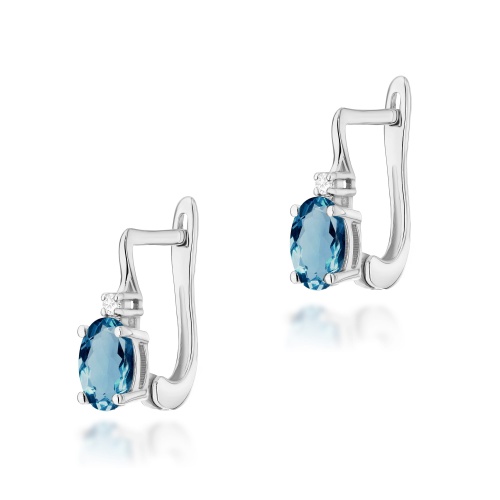 Kolczyki K0011 Topaz London Blue 2 x 0,50ct białe złoto