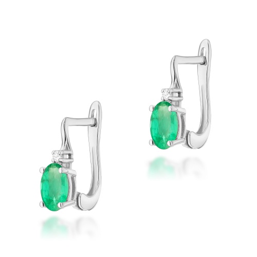 Boucles d’oreilles K0011 Émeraude 2 x 0,40ct Or blanc