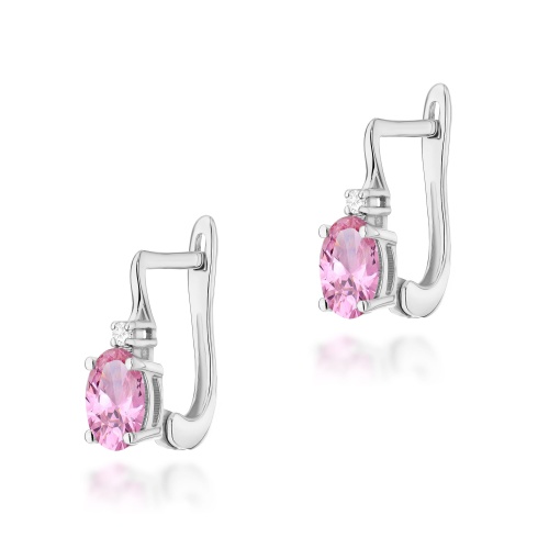 Kolczyki K0011 Szafir Różowy 2 x 0,45ct białe złoto