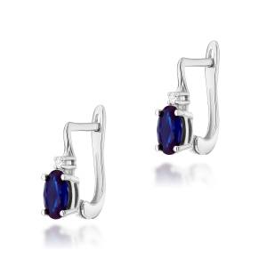 Kolczyki K0011 Szafir 2 x 0,70ct białe złoto