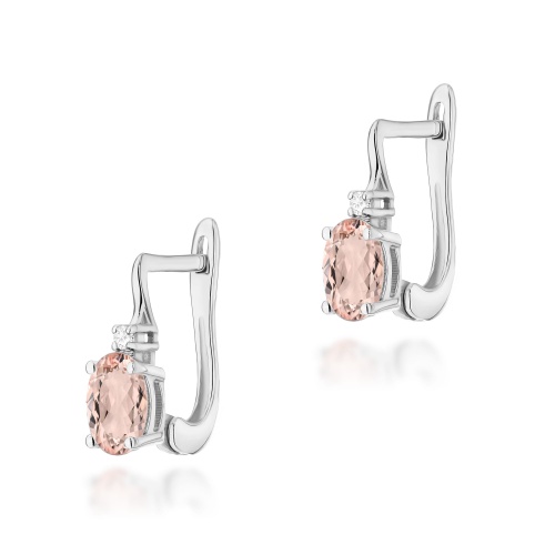 Kolczyki K0011 Morganit 2 x 0,40ct białe złoto