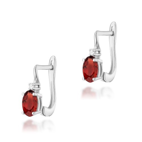 Kolczyki K0011 Granat 2 x 0,50ct białe złoto