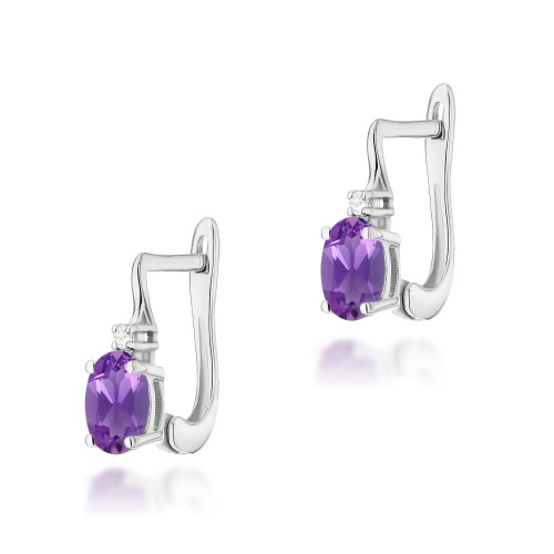 Kolczyki K0011 Ametyst 2 x 0,40ct białe złoto
