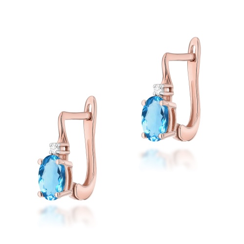 Boucles d’oreilles K0011 Topaze  Swiss 2 x 0,50ct Or rose