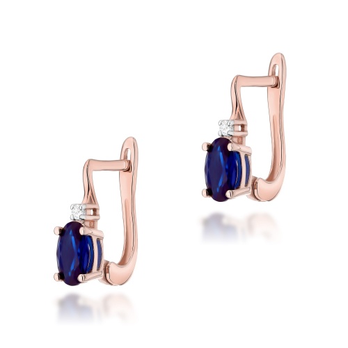 Boucles d’oreilles K0011 Saphir 2 x 0,70ct Or rose
