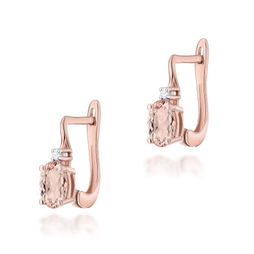 Kolczyki K0011 Morganit 2 x 0,40ct różowe złoto