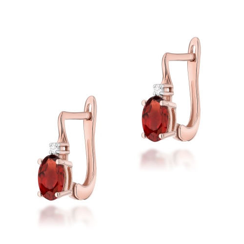 Kolczyki K0011 Granat 2 x 0,50ct różowe złoto