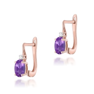 Kolczyki K0011 Ametyst 2 x 0,40ct różowe złoto