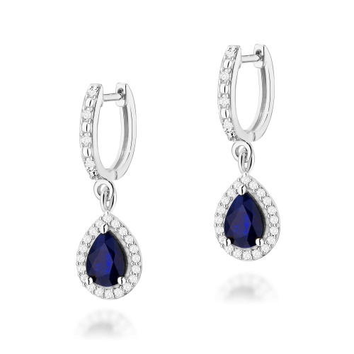 Boucles d’oreilles K0455 Saphir 2 x 0,60ct Or blanc