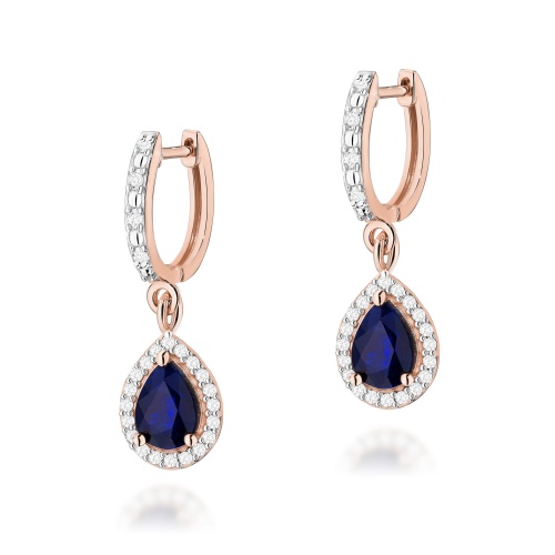 Boucles d’oreilles K0455 Saphir 2 x 0,60ct Or rose