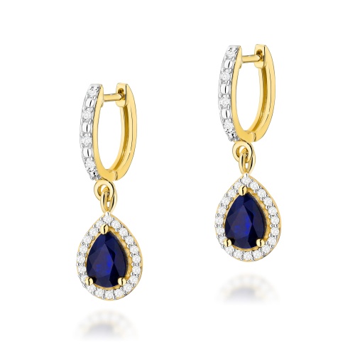 Boucles d’oreilles K0455 Saphir 2 x 0,60ct Or jaune