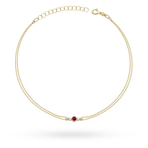 Bransoletka B0005 Rubin 0,15ct żółte złoto