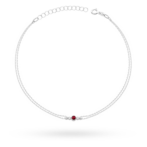 Bransoletka B0005 Rubin 0,15ct białe złoto