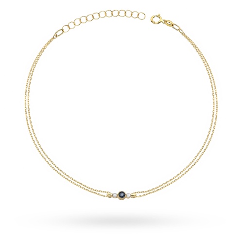 Bransoletka B0005 Szafir 0,15ct żółte złoto